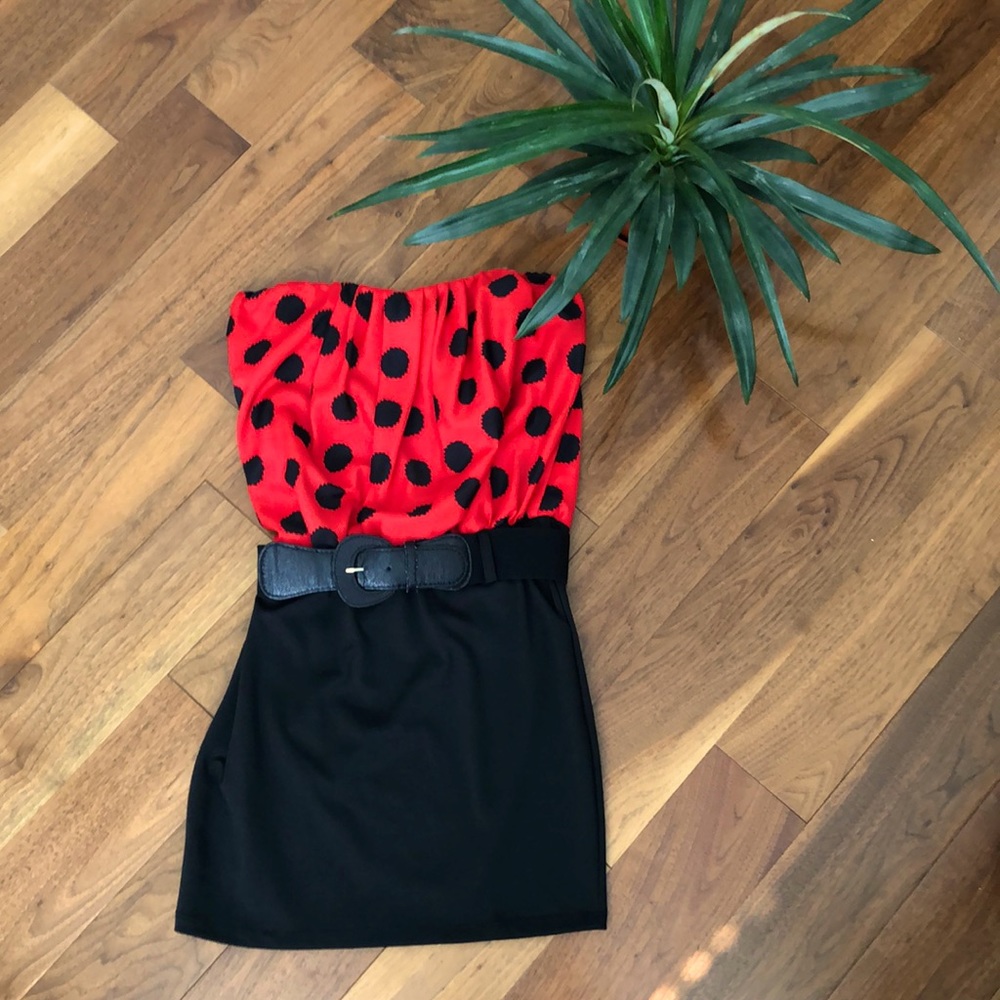 Strapless mini cocktail dress